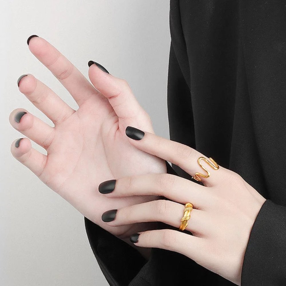 New!! Creative Electrocardiogram Open Gold Rings - Picture 4 of 6